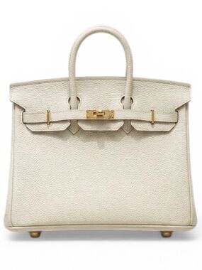 25CM Classic Togo Leather Top Handle Satchel Bag - Vanilla